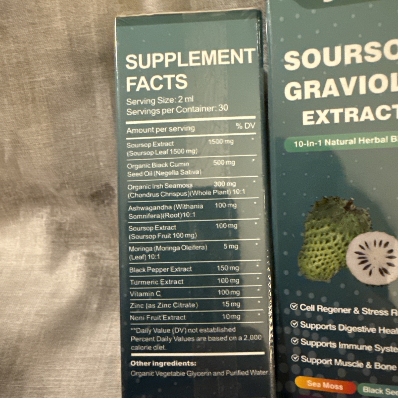 3 Pack Soursop Graviola Extract 10-in-1 Natural Herbal Blend Liquid, 2 fl oz