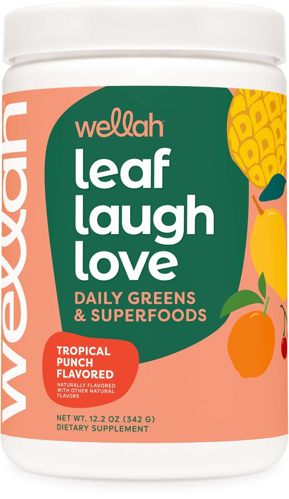 Wellah Leaf, Laugh, Love Greens & Superfoods Powder Mix (Tropical Punch) 30 SERV