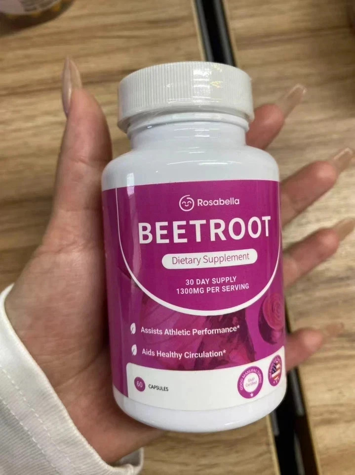 Rosabella Beetroot 1300mg Dietary Supplement Capsules 60ct Athletic Performance