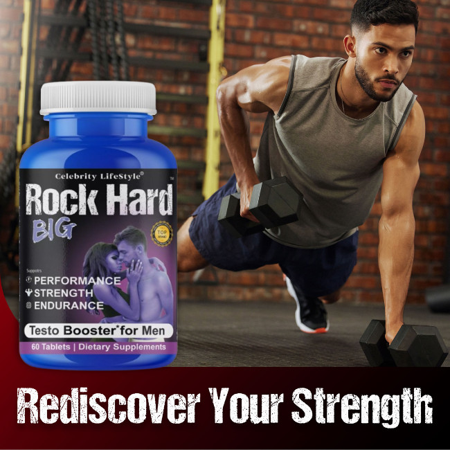 Rock Hard Testosterone Booster Support for Men Libido Stamina Energy 24/12/25