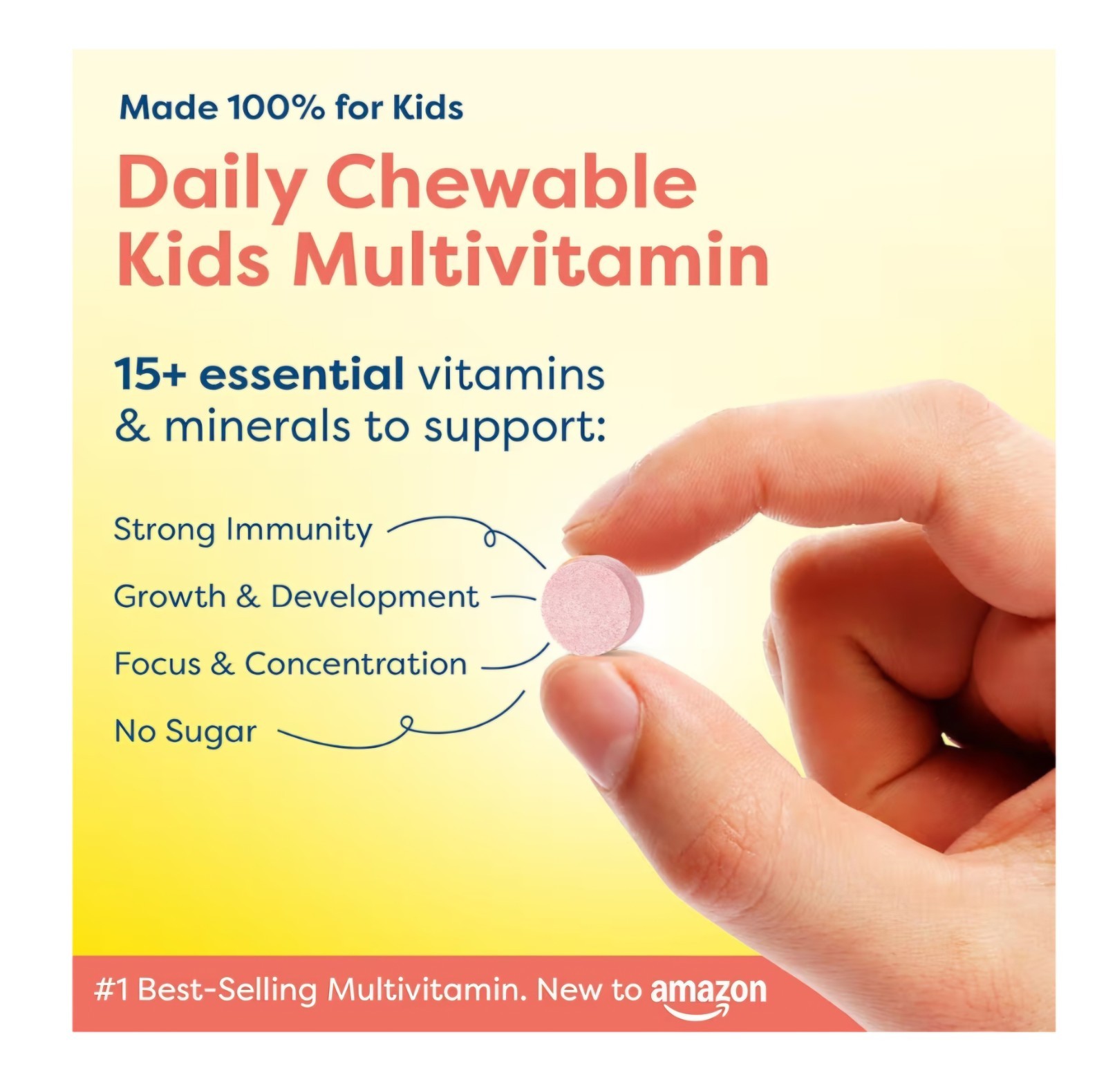 Hiya Kids Daily Multivitamin Chewable Sugar-Free Assorted Flavors 30 Tablets