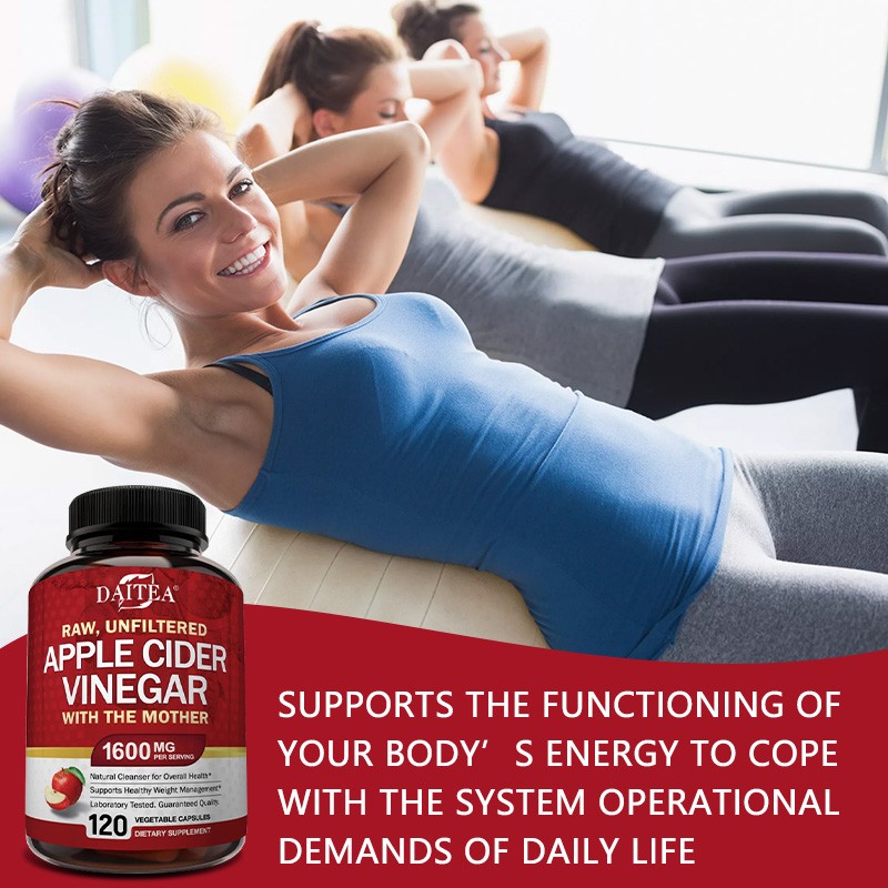 1600mg Apple Cider Vinegar Capsules, Detox & Weight Support, 120 VegCaps
