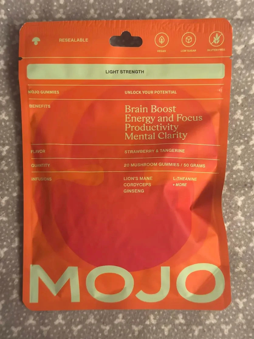 Mojo Brain Boost Focus Gummies Strawberry Tangerine 20 Gummies Sealed