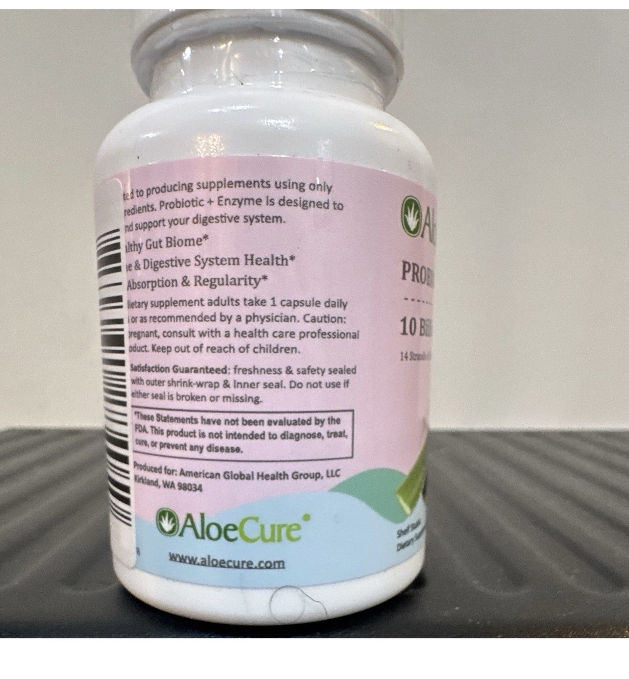 AloeCure Probiotics + Enzymes Digestive Support 10B CFU Veg Caps 30