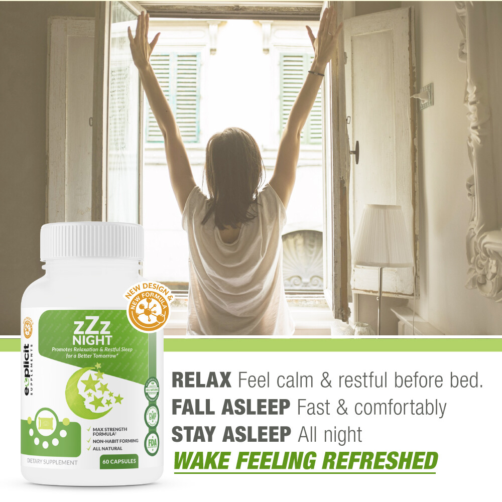 zZz Night Natural Sleep Aid – Non-Habit Sleeping Pills – Sleep Supplement