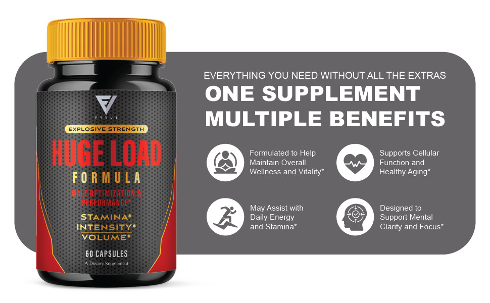 (5 Pack) Huge Load Advanced Formula, HugeLoad Male Support Pills (300 Capsules)
