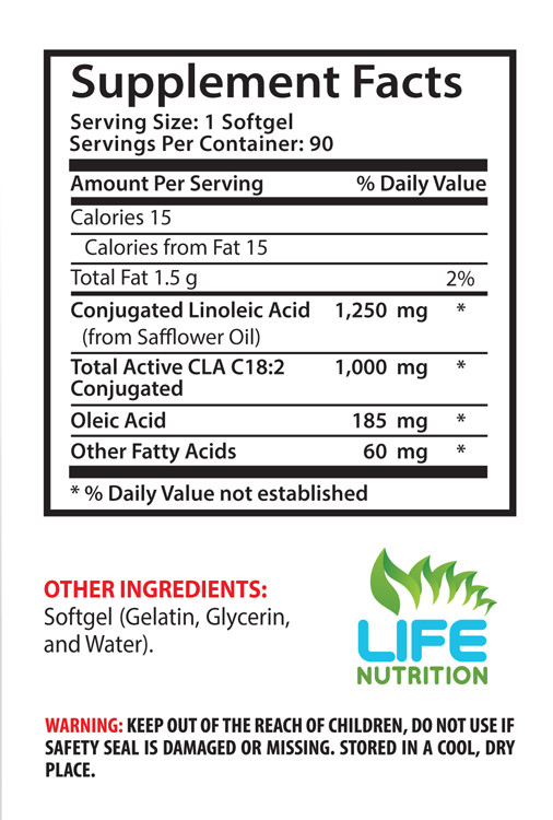 Fast Weight Loss Pills – CLA Oil 1250mg – CLA Safflower 1B