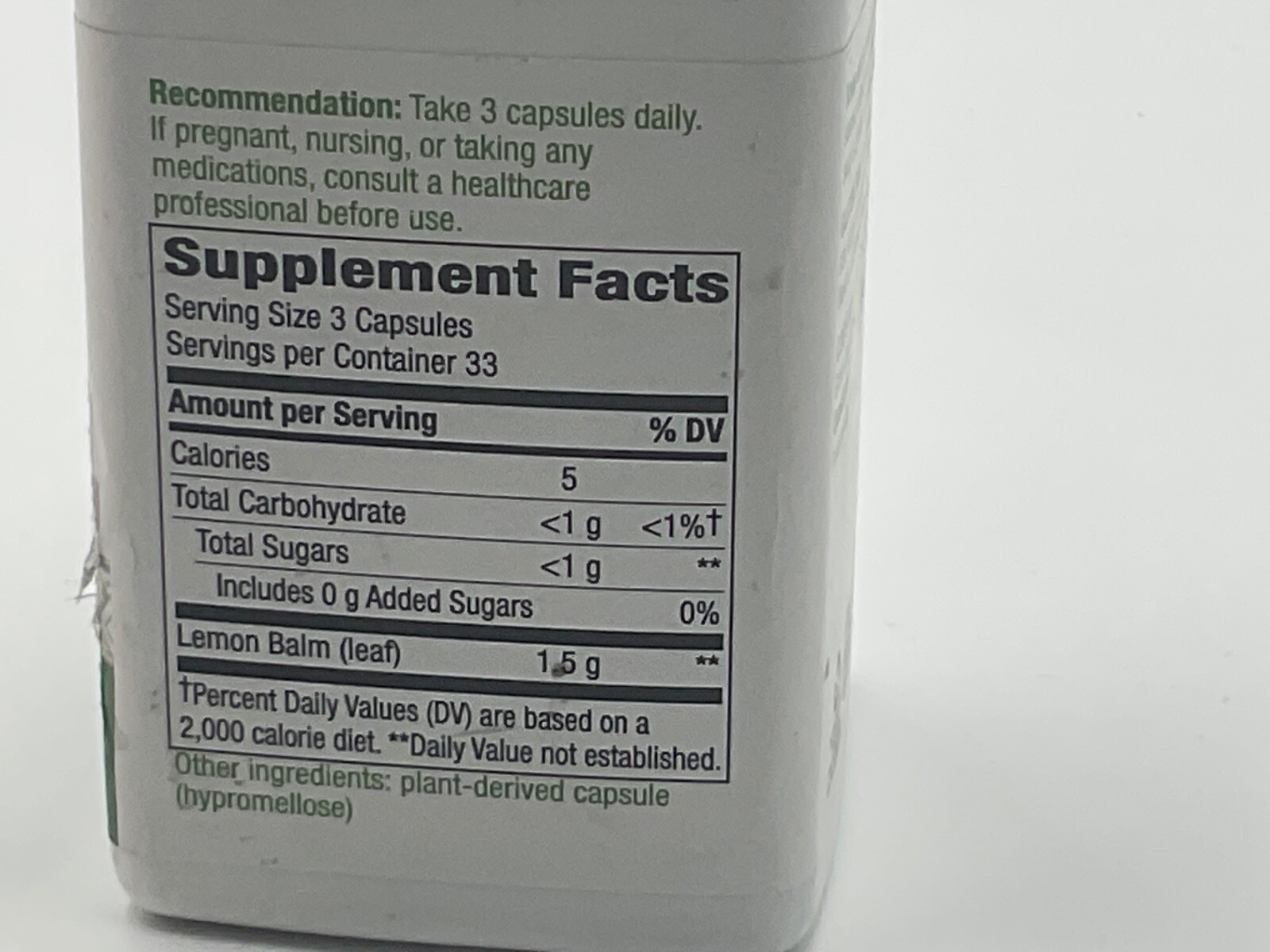 Melissa Lemon Balm Leaf Sleep Aid , 1,500 Mg per Ser Exp 01/29