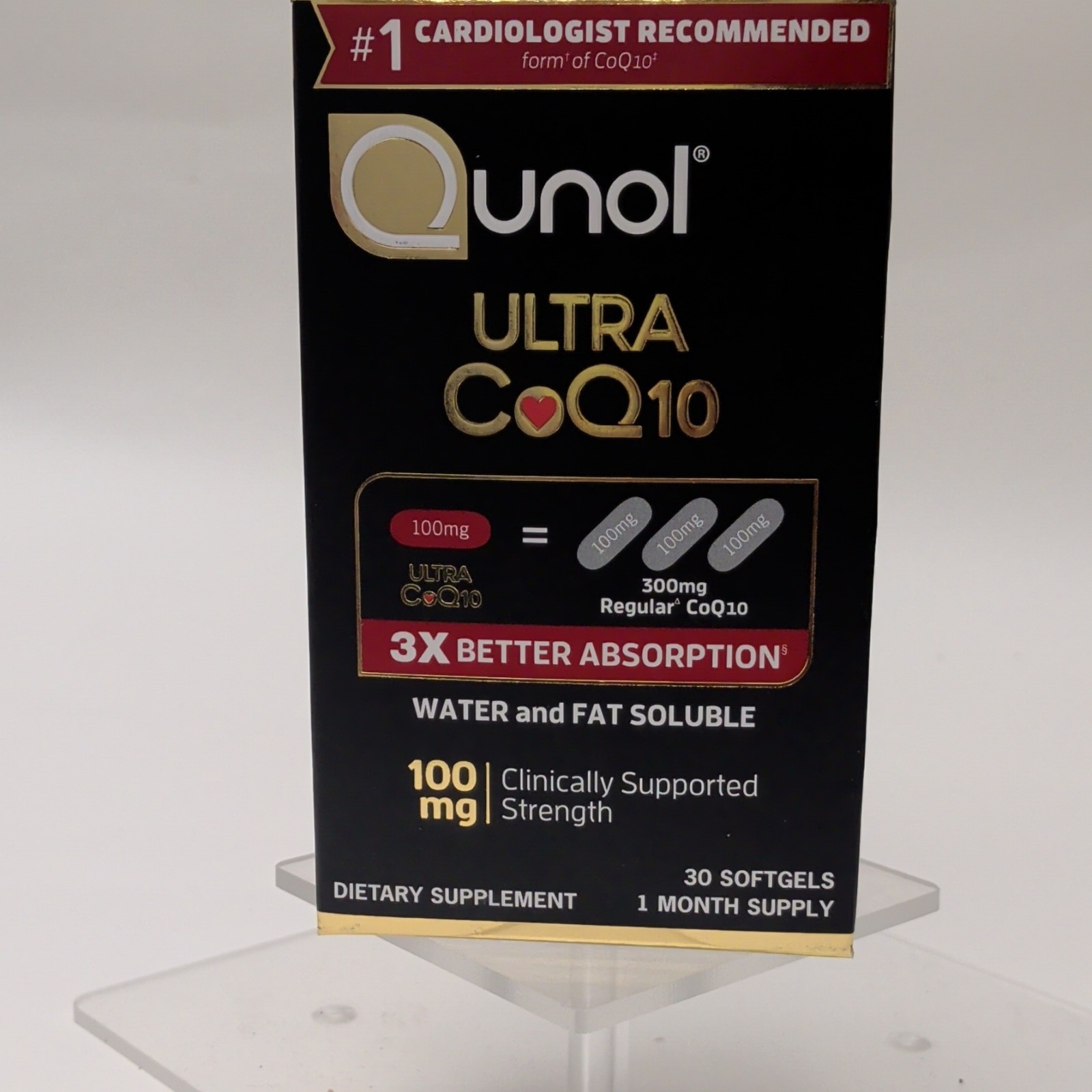 Qunol Ultra CoQ10 100mg Water & Fat Soluble 30 Softgels Exp 06/2028