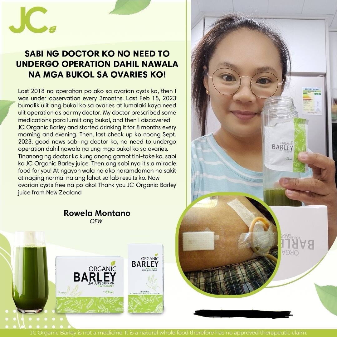 JC pure organic barley capsules from New Zealand