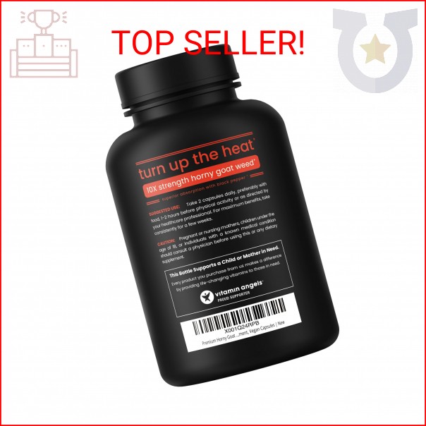 NutraChamps Horny Goat Weed, 1000mg Epimedium Energy Supplement, 10X Strength Ic