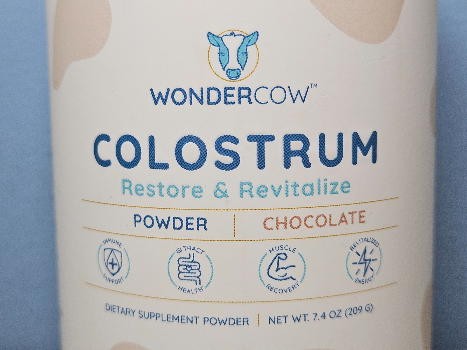 Colostrum Wondercow Restore & Revitalize Chocolate 7.4 oz – New Exp 7/25/2026
