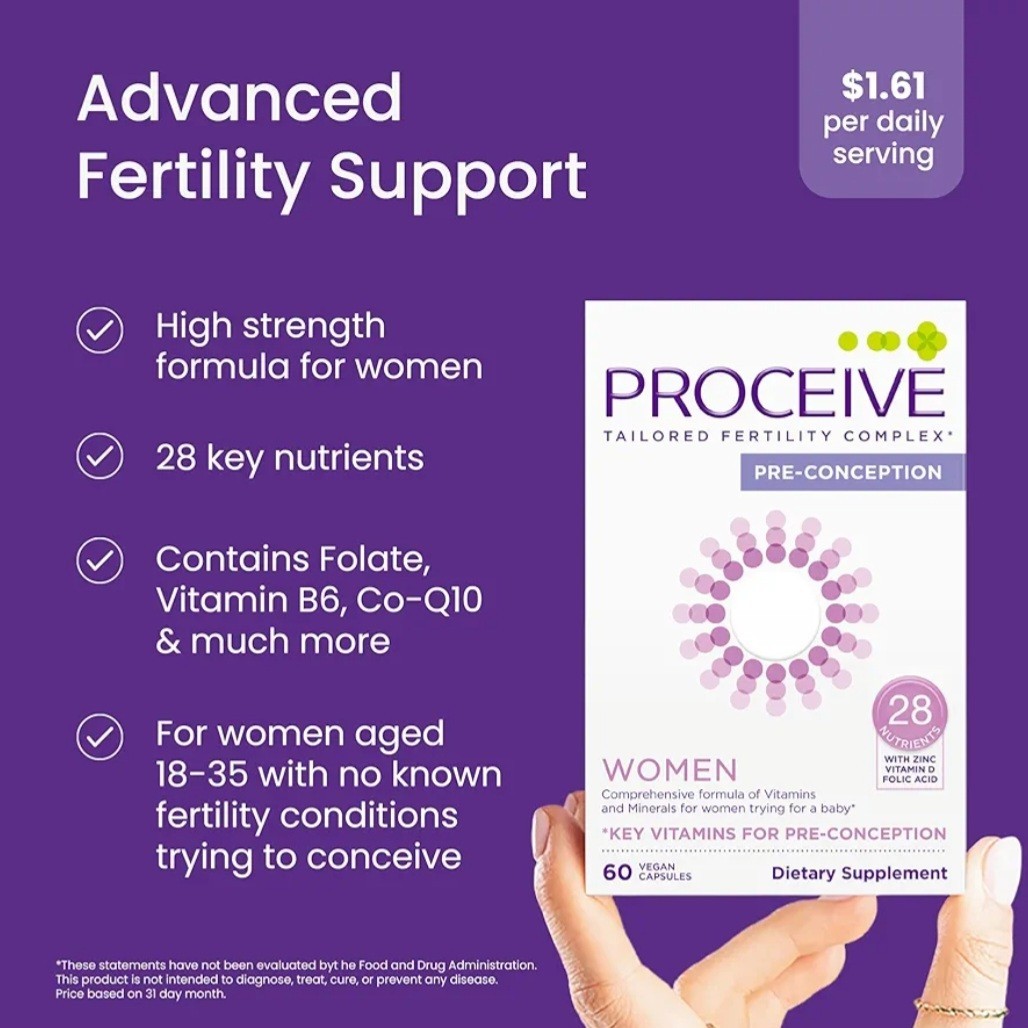 Proceive Fertility Supplement for Women Pre Conception Multivitamin 60 Capsules