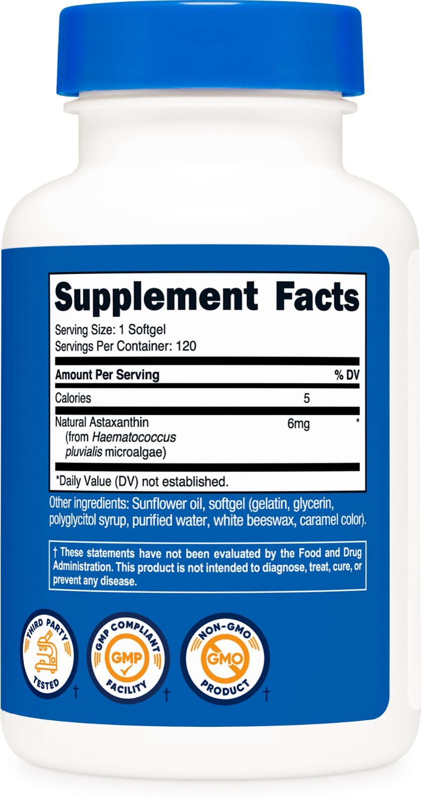 Nutricost Astaxanthin 6mg, 120 Softgels – Gluten Free and Non-GMO
