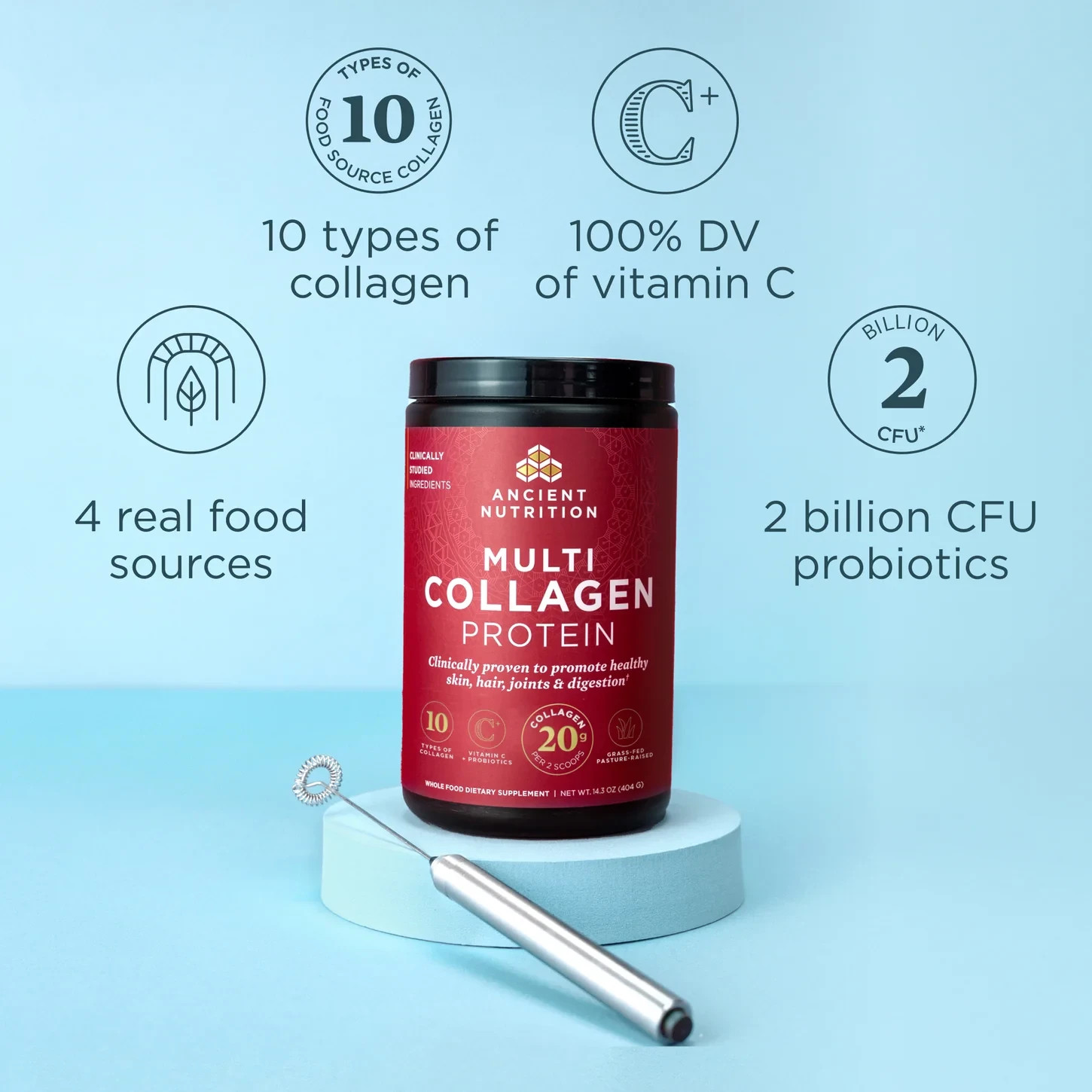 Ancient Nutrition 8.6 Oz Multi Collagen Protein Powder expires 2/29 NEW SEALED