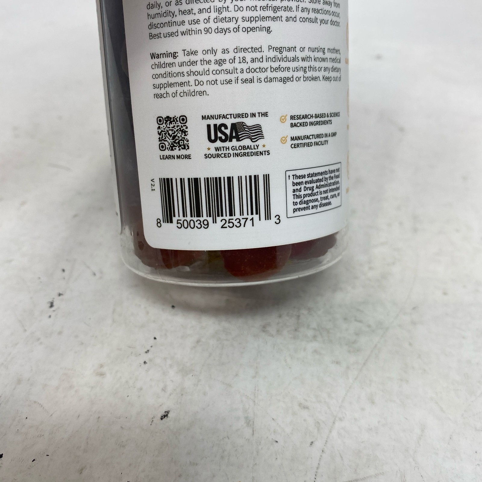 SNAP Supplements Nitric Oxide Peach Gummies 60ct Sugar-Free