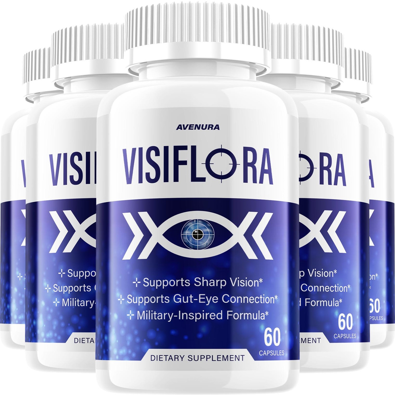 (5 Pack) Visiflora Eye Support Supplement – Visi Flora Capsules Advanced Formula