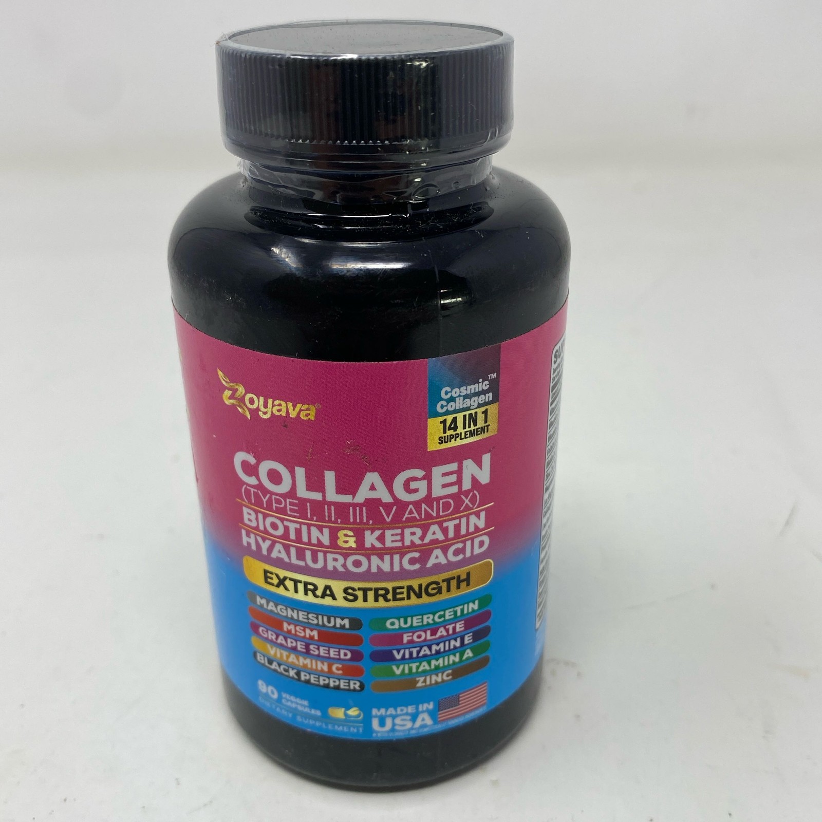 Zoyava Collagen Types I-V & X + Biotin & HA, 90ct Capsules