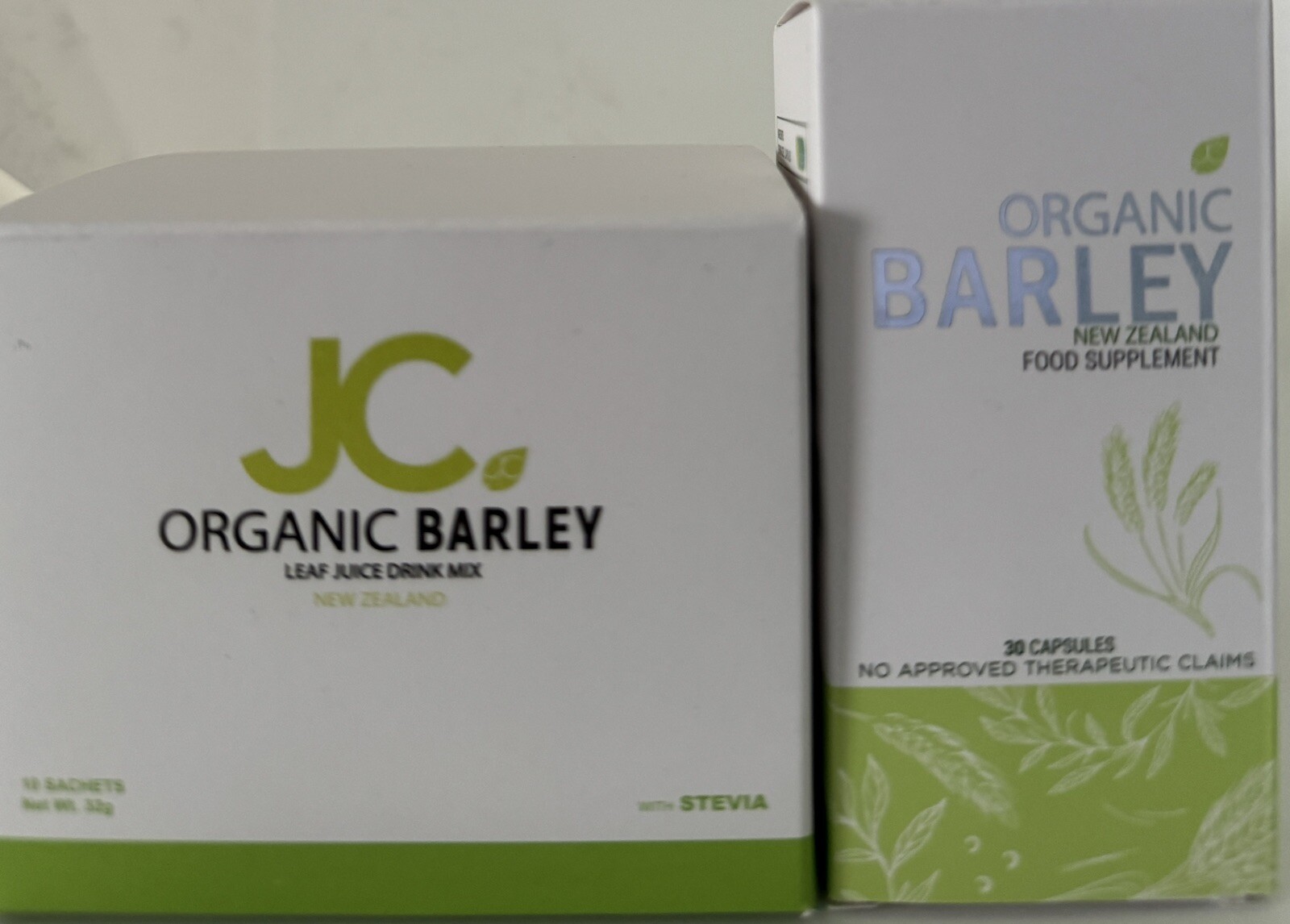 Bundled JC Organic barley Powder juice and JC Organic barley Capsules