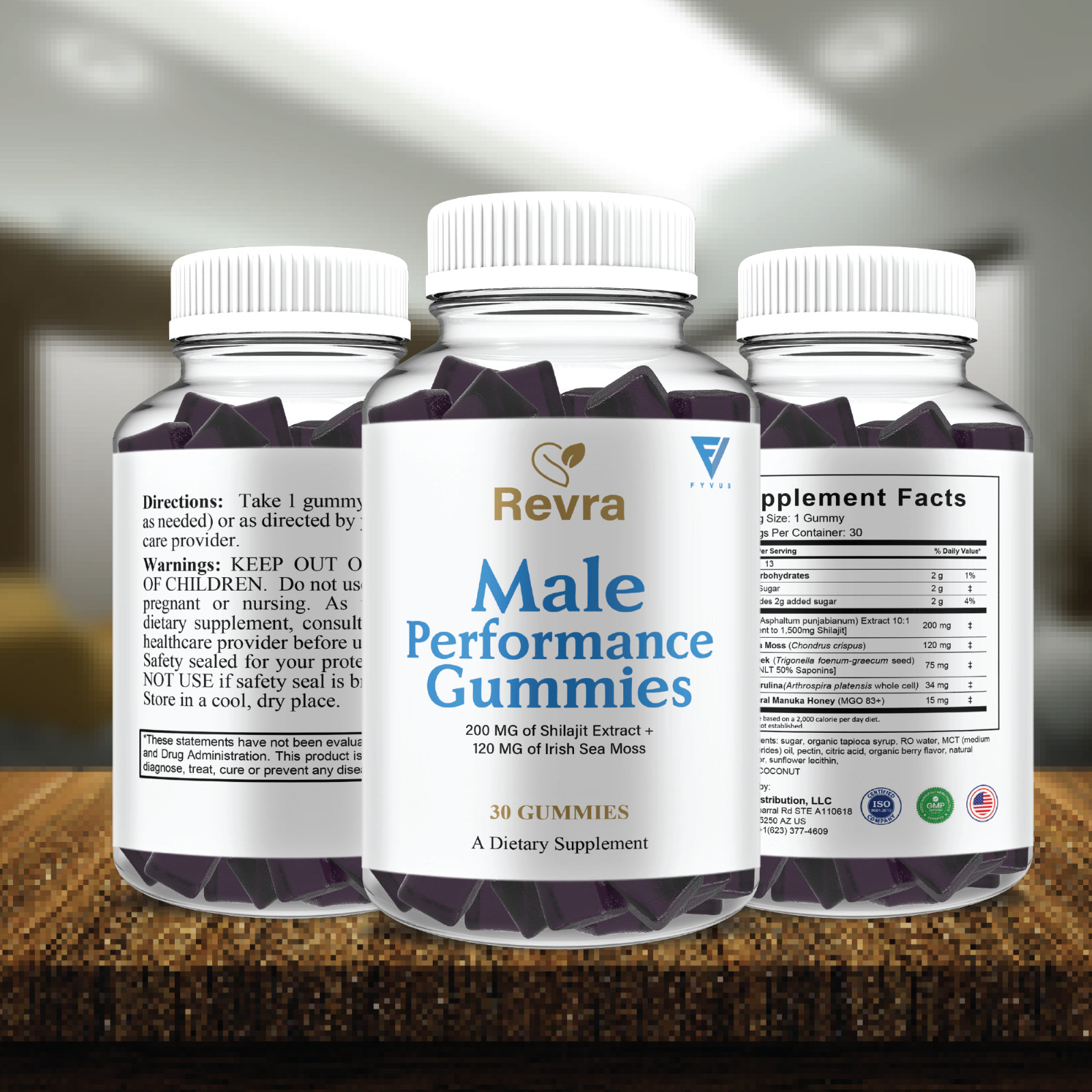 Revra Male Performance Gummies, Revra Daily Support (1 Month Formula)