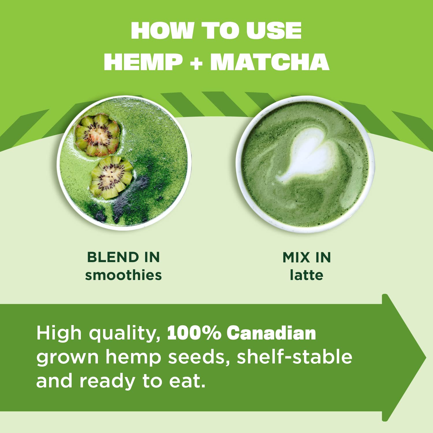 Organic Hemp & Matcha Powder, 5.5 Oz, Energy, 6G of Protein, 2G of Fiber per Ser