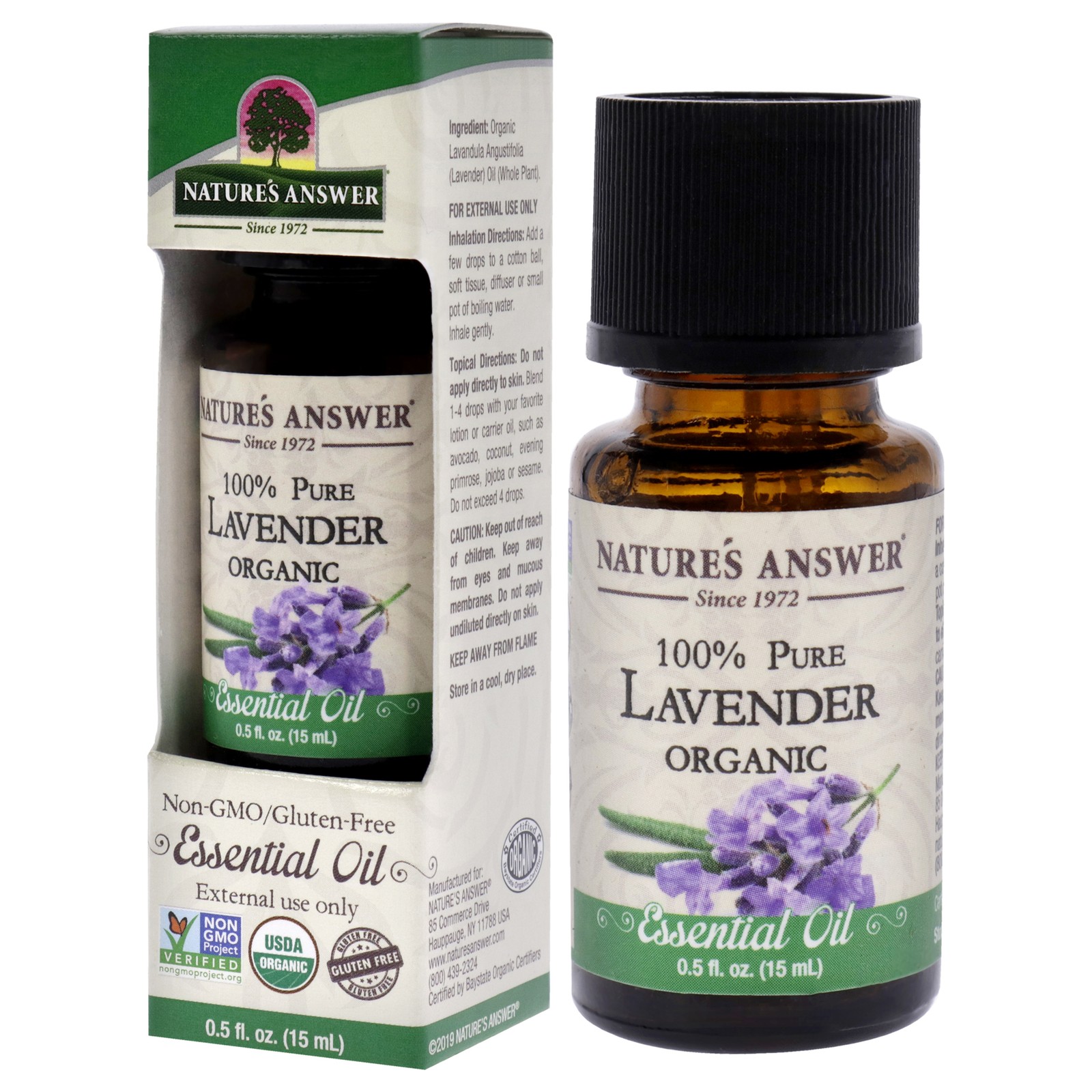 Essential Oil Organic – Lavender by Natures Answer for Unisex – 0.5 oz