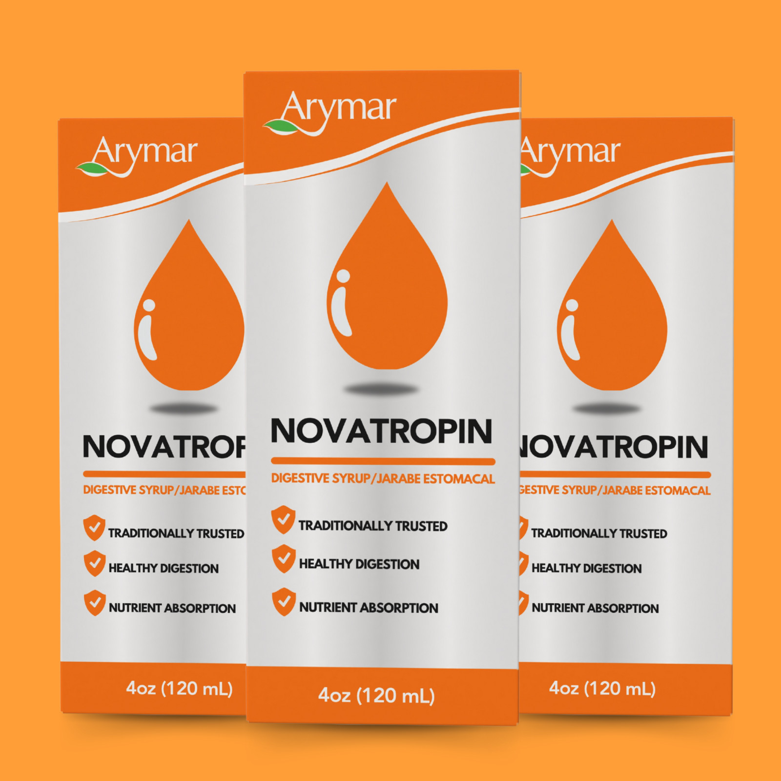 Arymar Novatropin Syrup, 4 fl oz – Herbal Digestive Support,Gluten-Free (3-Pack)