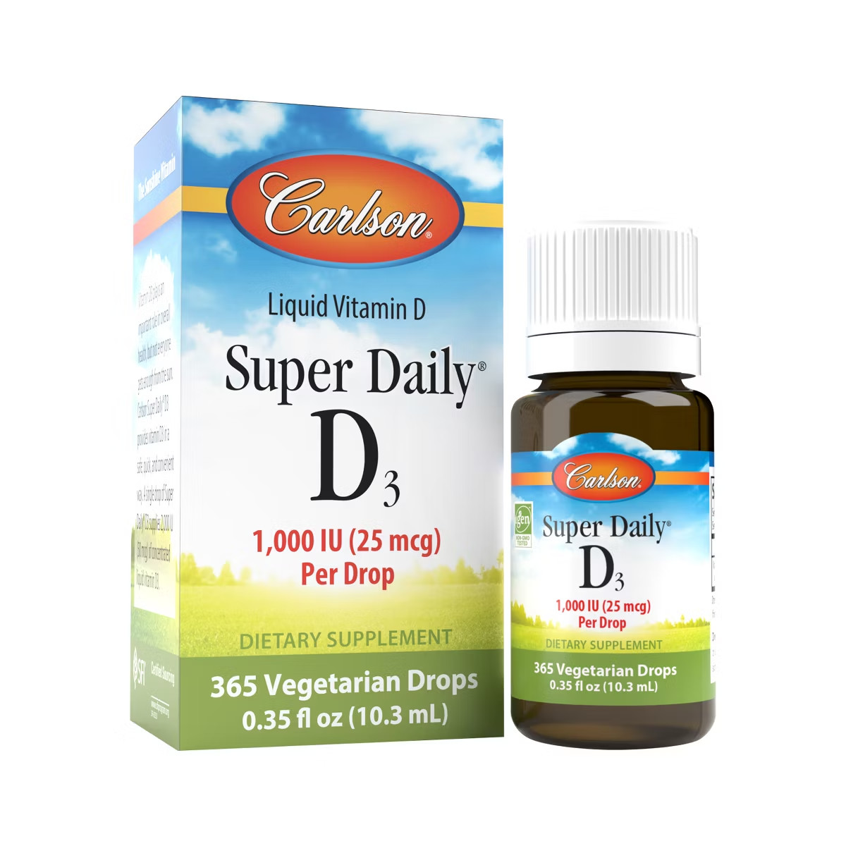 Carlson Super Daily D3 1,000 IU per Vitamin Drop 1-Year Supply