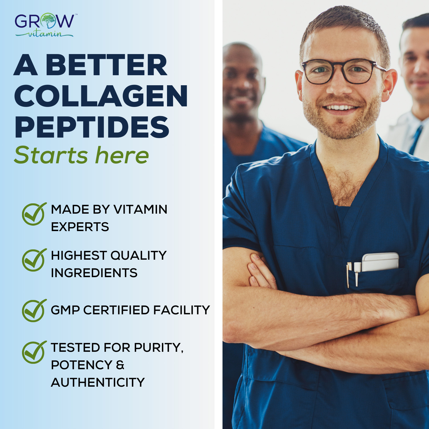 Collagen Peptides Powder with Biotin and Hyaluronic Acid