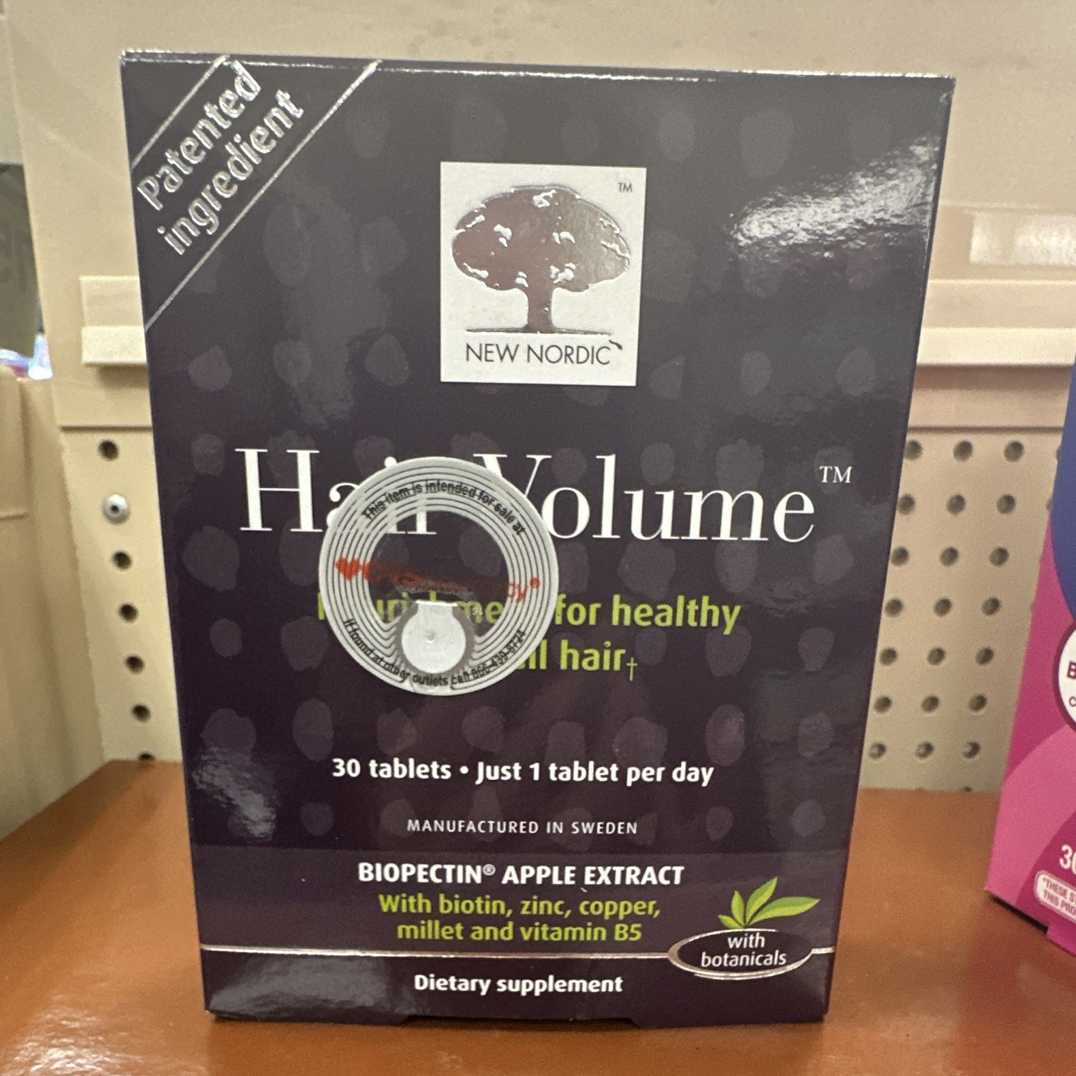 New Nordic Hair Volume Apple Extract Biotin Zinc 30ct Exp 03/2028