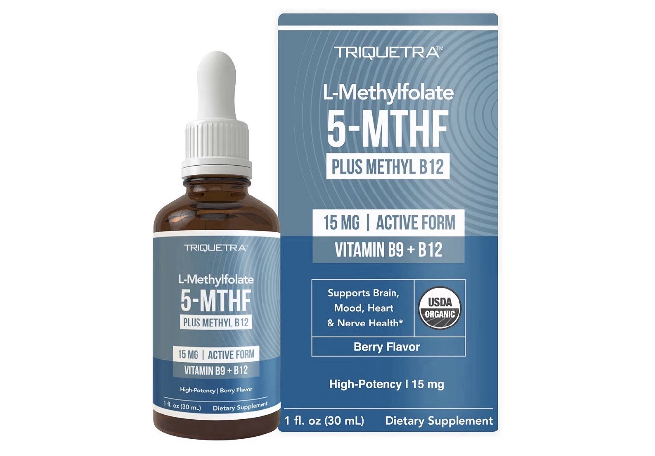 triquetra L-Methylfolate Methyl B12 Liquid Berry 15mg USDA Organic 1 fl oz