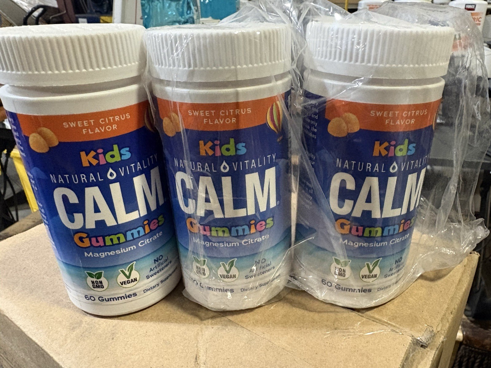 3 PACK Natural Vitality CALM Kids Gummies Citrus Kid-friendly Supplement 180 gum