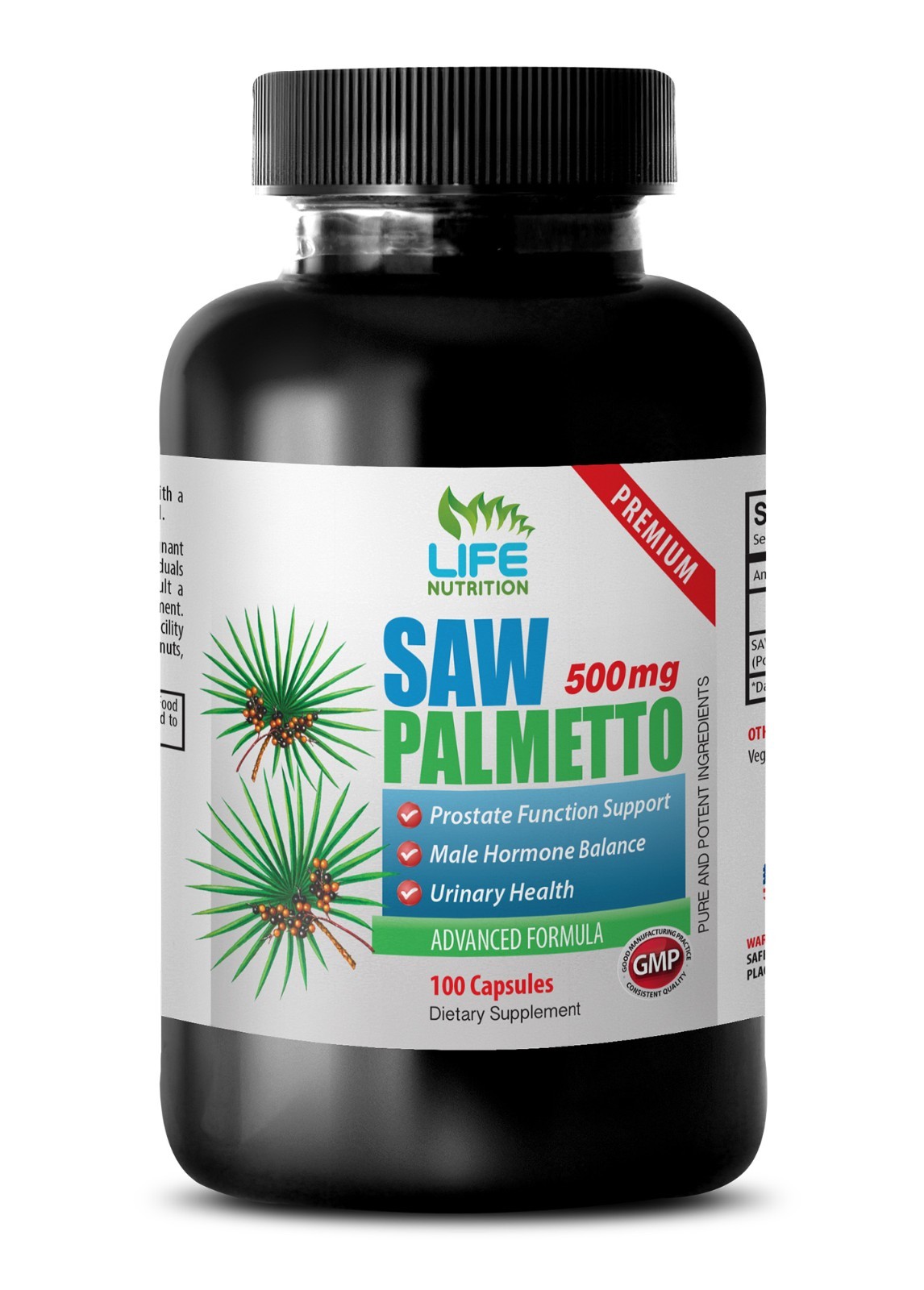 Prostate and Hair – SAW PALMETTO 500 – 1B – saw palmetto bulk supplements