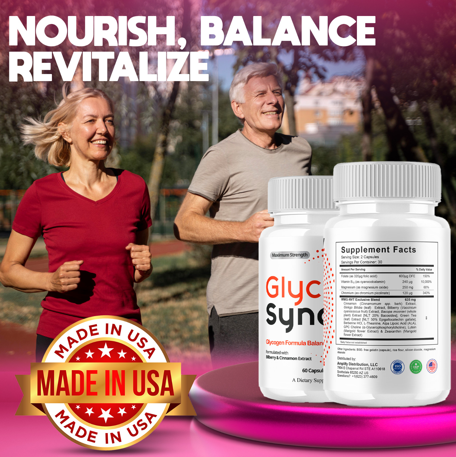 (3 Pack) Glyco Sync Glycogen Pills, GlycoSync Maximum Strength (180 Capsules)