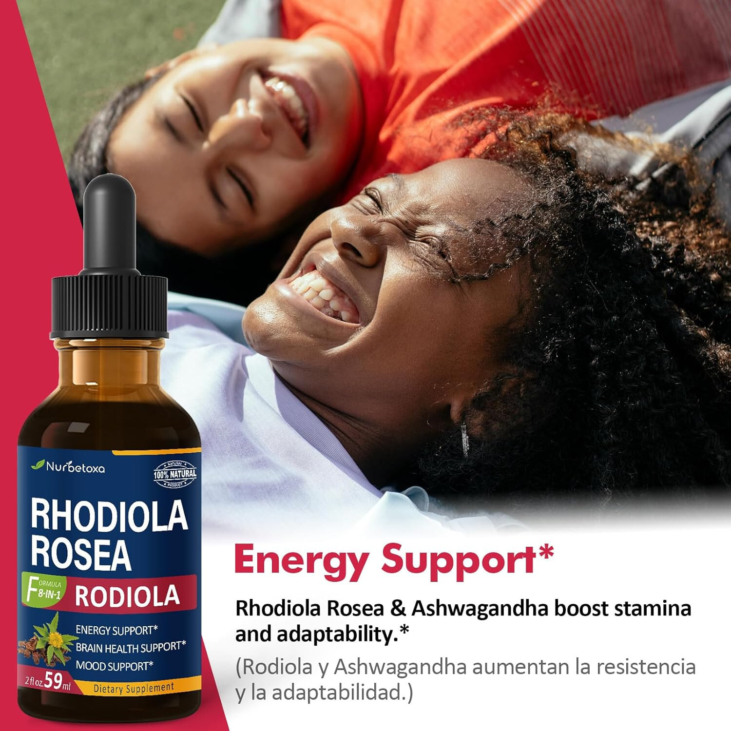 Nurbetoxa Rhodiola Rosea Drops, Herbal Extract Blend for Energy Support, Brain