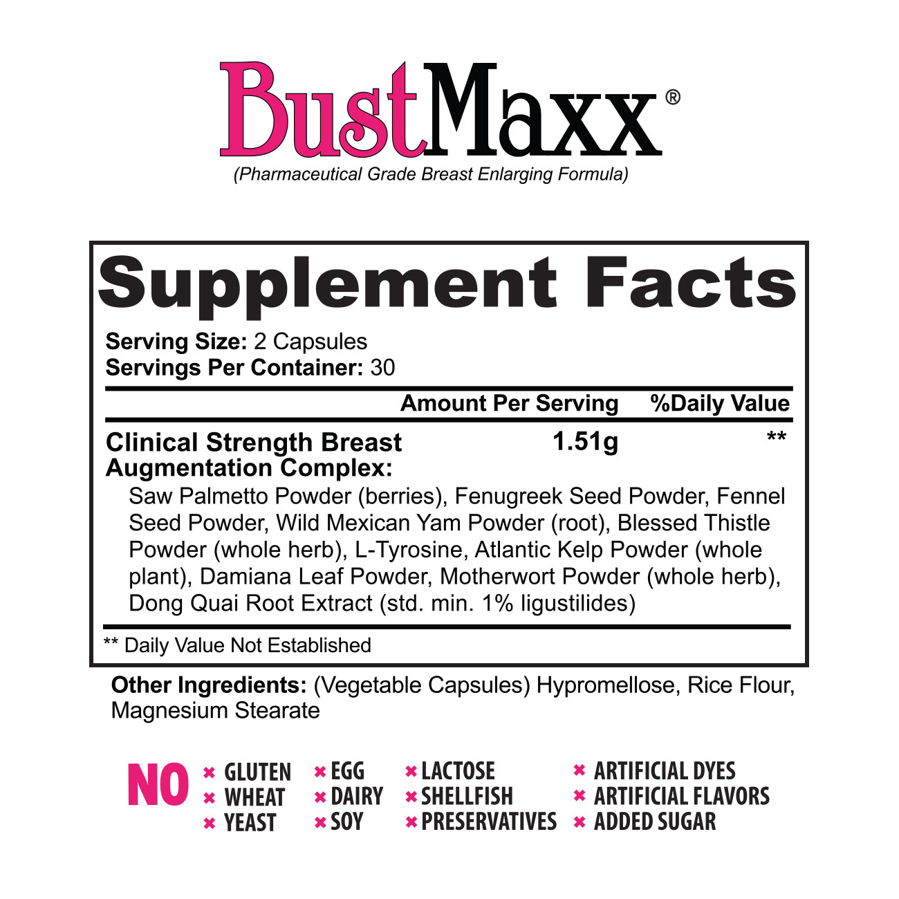 BustMaxx Classic: STRONGEST Breast Enhancement Bigger Bust Supplement boob pills