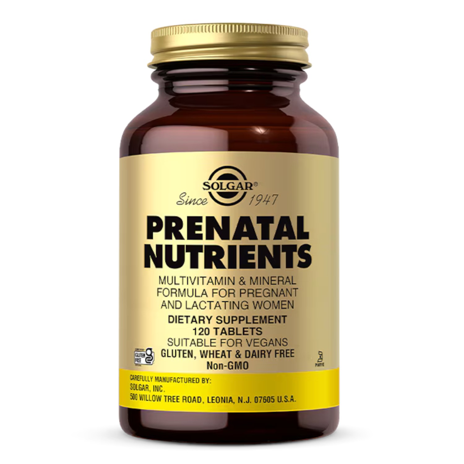 Solgar Prenatal Nutrients,Multivitamin&Mineral Formula 4 Women,120VegTabs