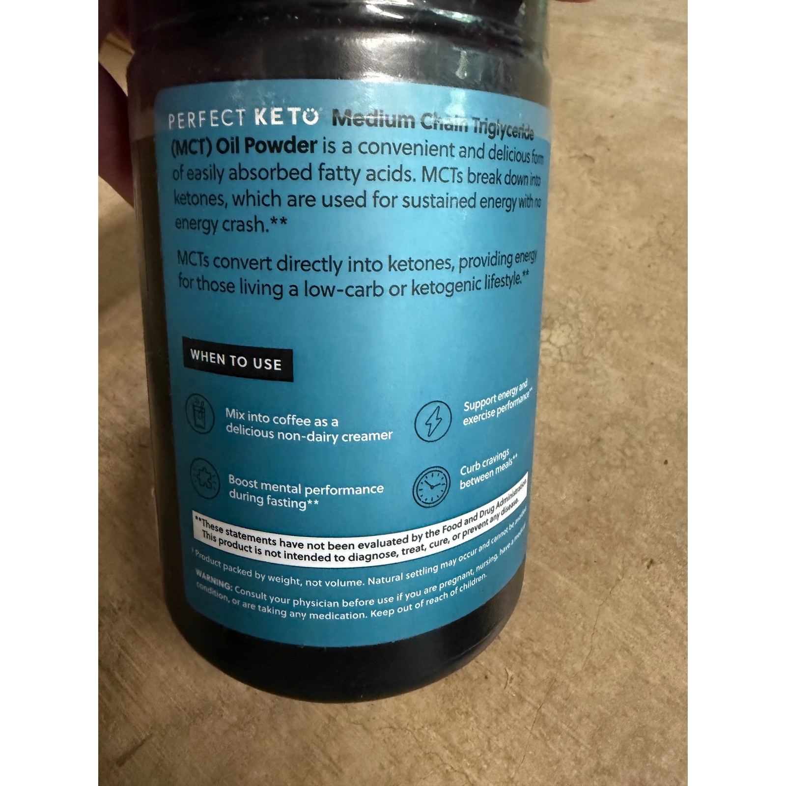 Perfect Keto Strawberry MCT Oil Powder 13.4 oz Coconut Supplement 30 Servings