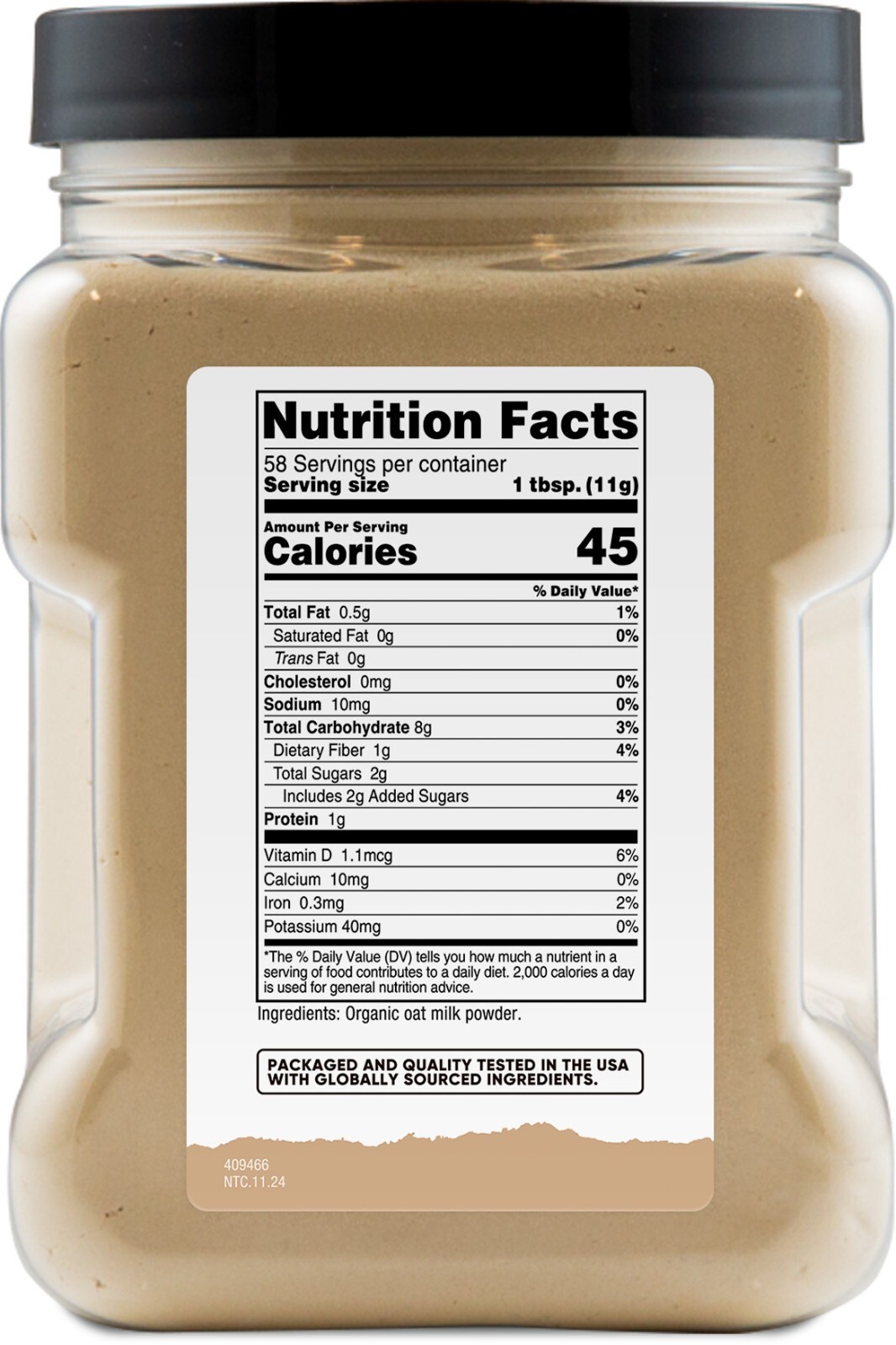 Nutricost Pantry Organic Oat Milk Powder, 1.4 Pounds – Dairy & Soy Free
