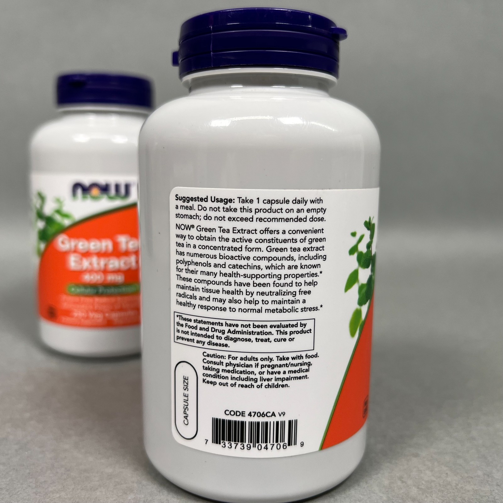 2 Pack NOW FOODS Green Tea Extract 400 mg 250 Veg Capsules LOT (500 Total) 2027