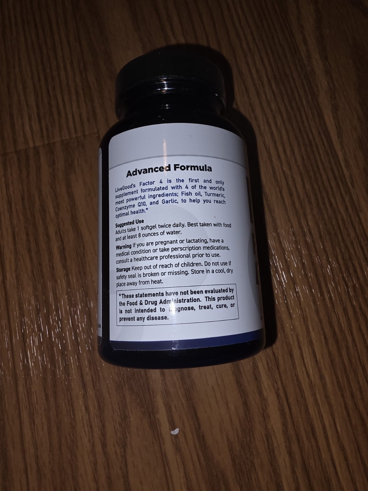 Factor 4 Advanced Formula Fish Oil Turmeric CoQ10 Garlic Anti-Inflammatory 60ct