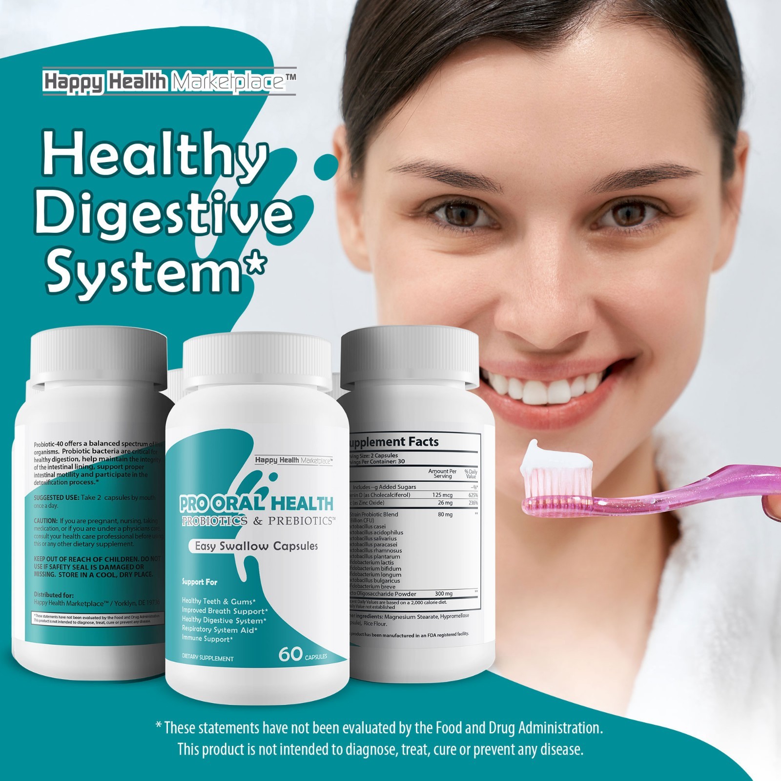Pro Oral Health Probiotics & Prebiotics – Oral Probiotics for Mouth & Bad Breath