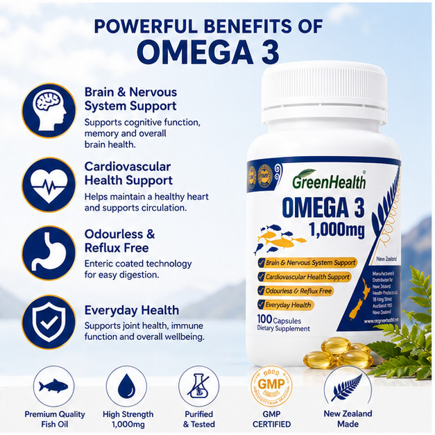 New Zealand Omega 3 1000mg x 100 Capsules