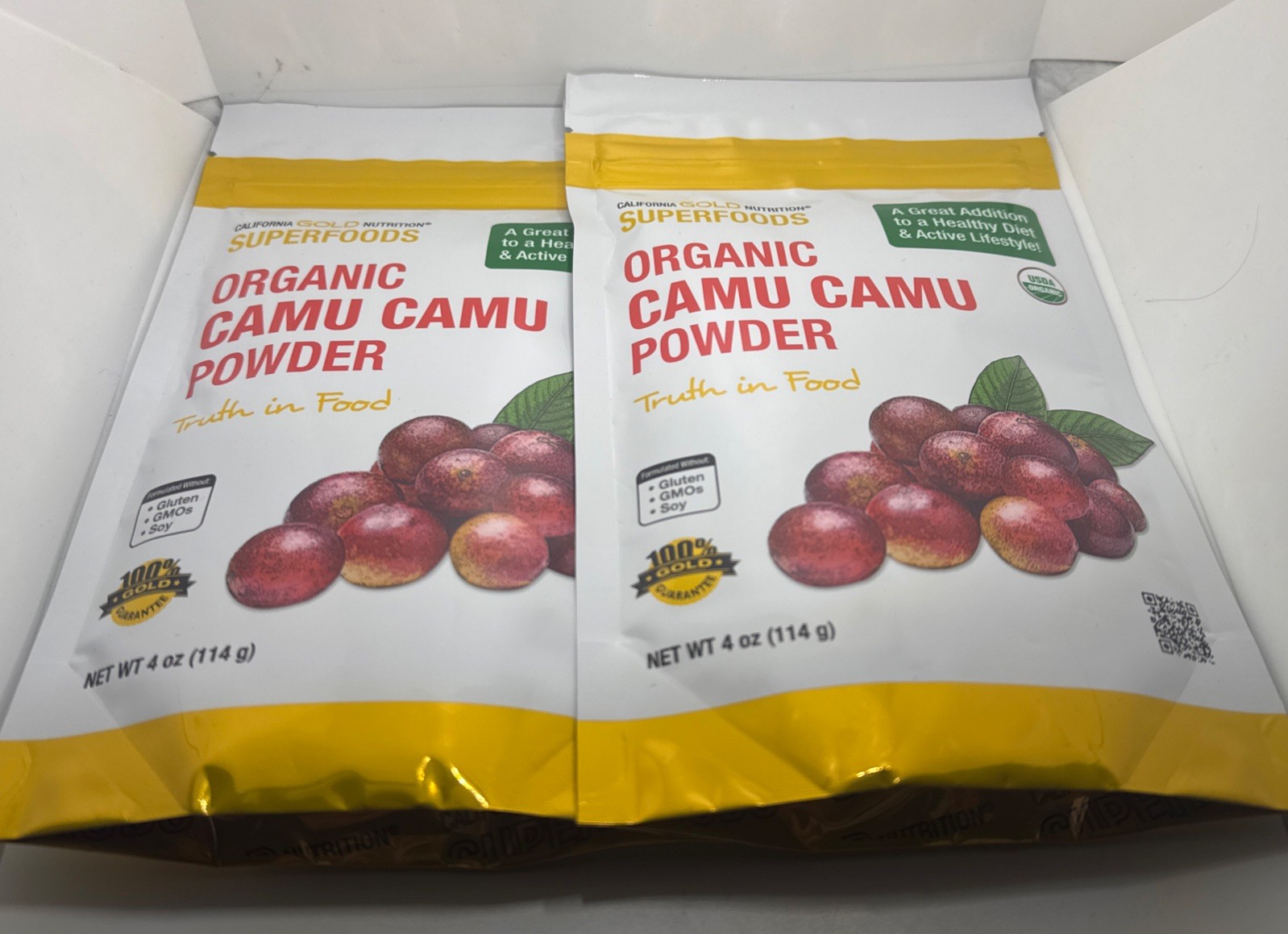 2XCalifornia Gold Nutrition Superfoods Organic Camu Camu Powder 114g Exp 06/2026