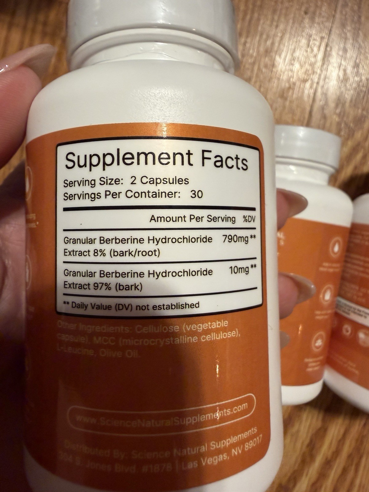 3 pack Science Natural Supplements Berberine 800mg Capsules Berberine HCl 60 C