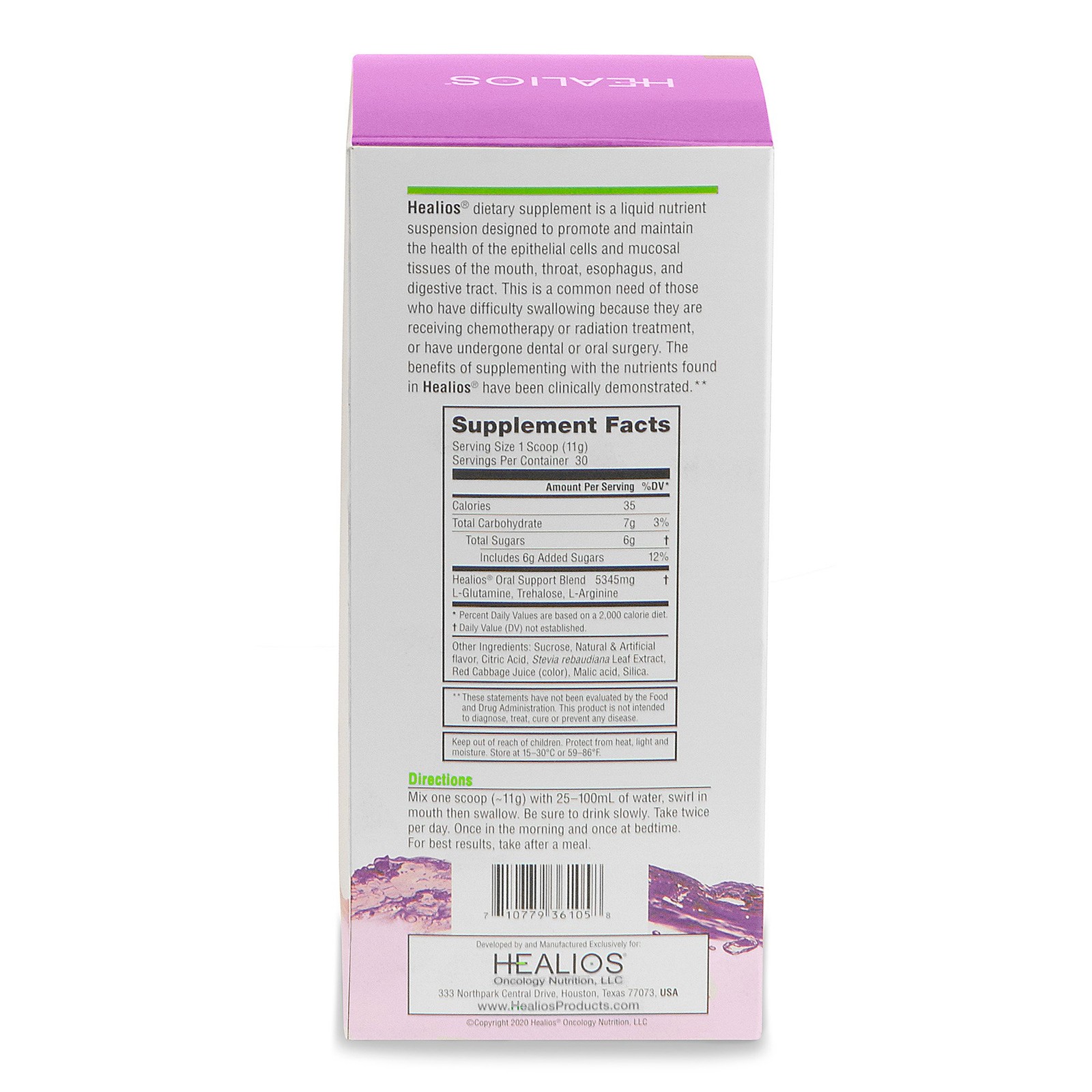 Healios Oral Health Supplement Powder for Mouth Sores & Mucositis – Grape Flavor