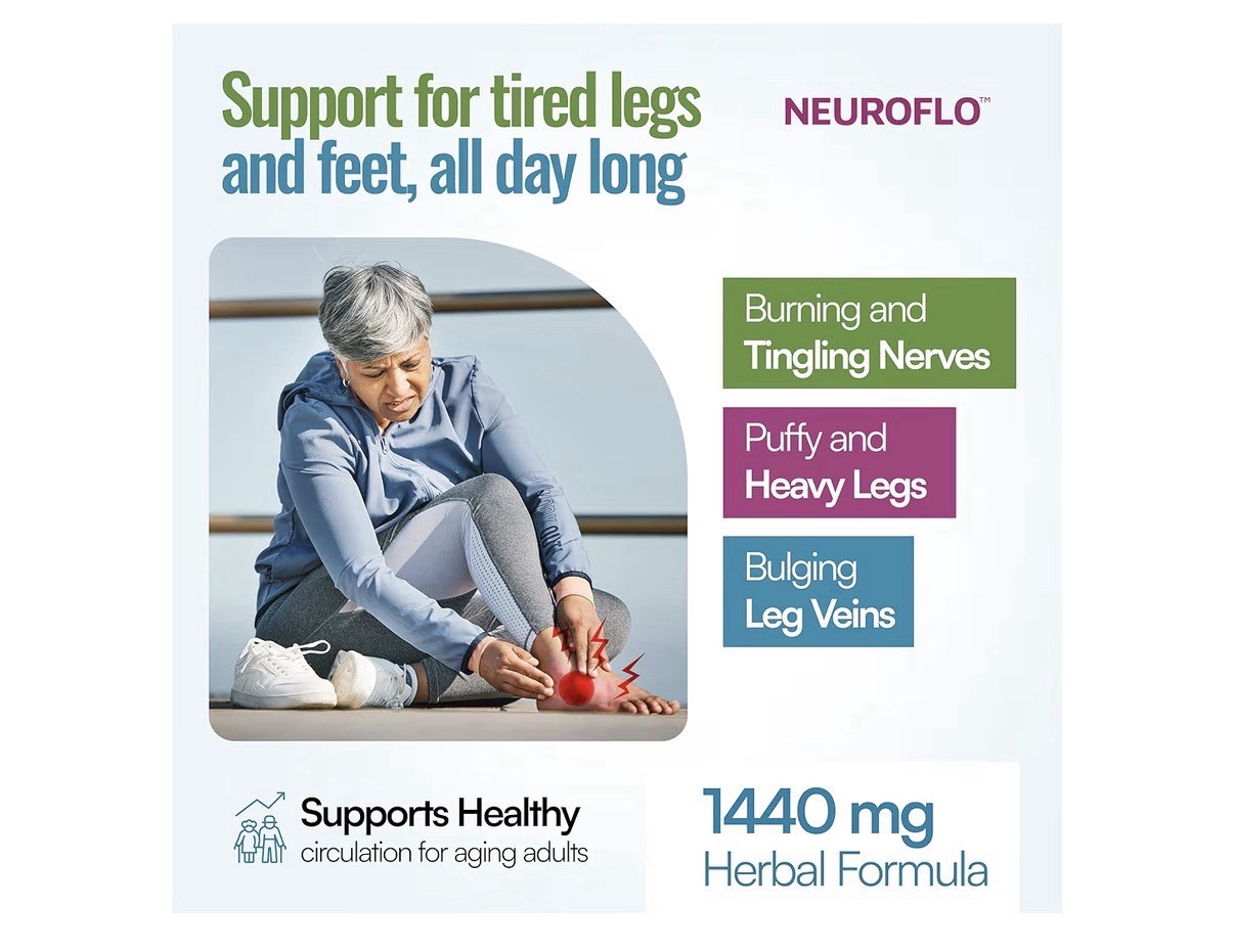 NEUROFLO Nerves & Vines Support Leg Feet Ankles Circulation Supplement 90capsule