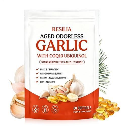 Resilia Aged Odorless Garlic Extract 600mg Softgels (60 Count)