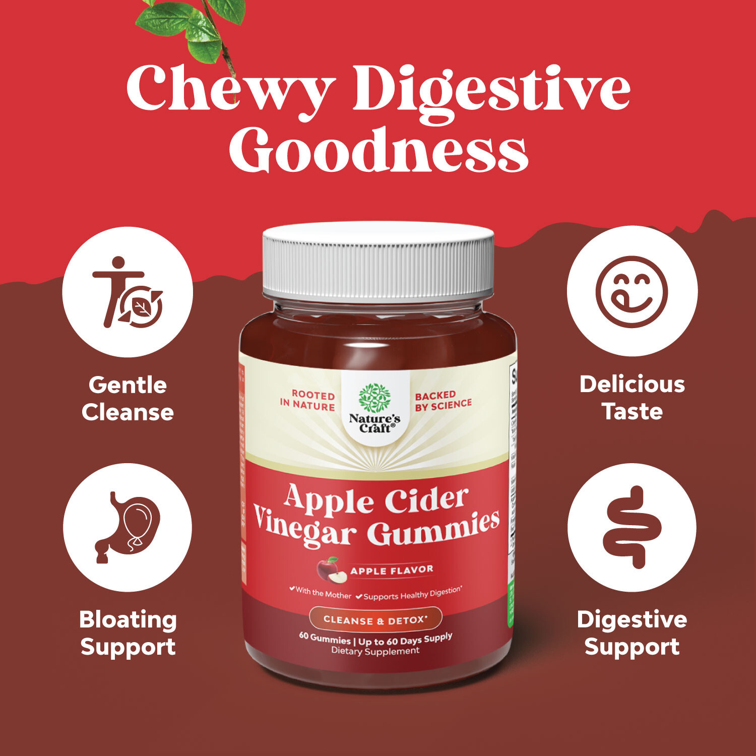ACV Apple Cider Vinegar Gummies – Superfood for Adults for Detox Cleanse Immune
