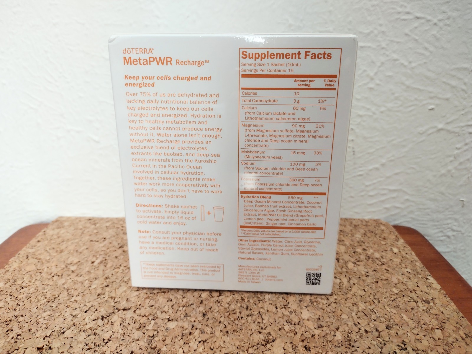 doTERRA MetaPWR Recharge Electrolyte Drink Mix Wild Strawberry 15ct Exp 2027